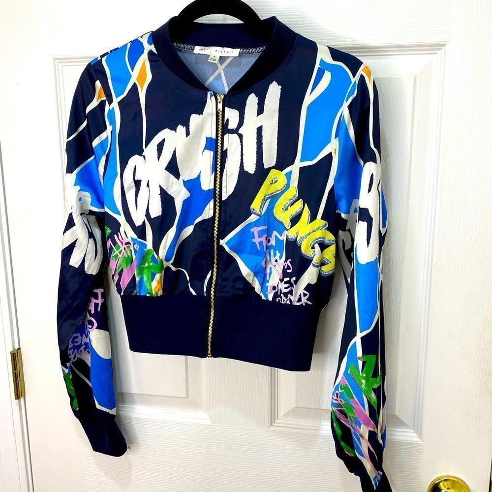 Her.. Bottari zip front long sleeve crop jacket, size small